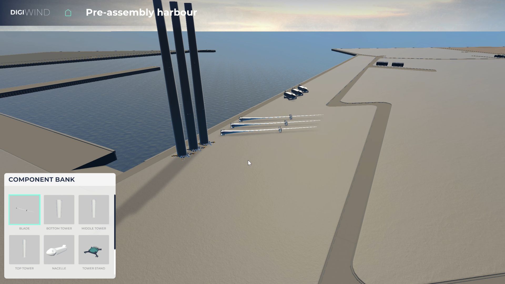 Render of pre-assembly habour