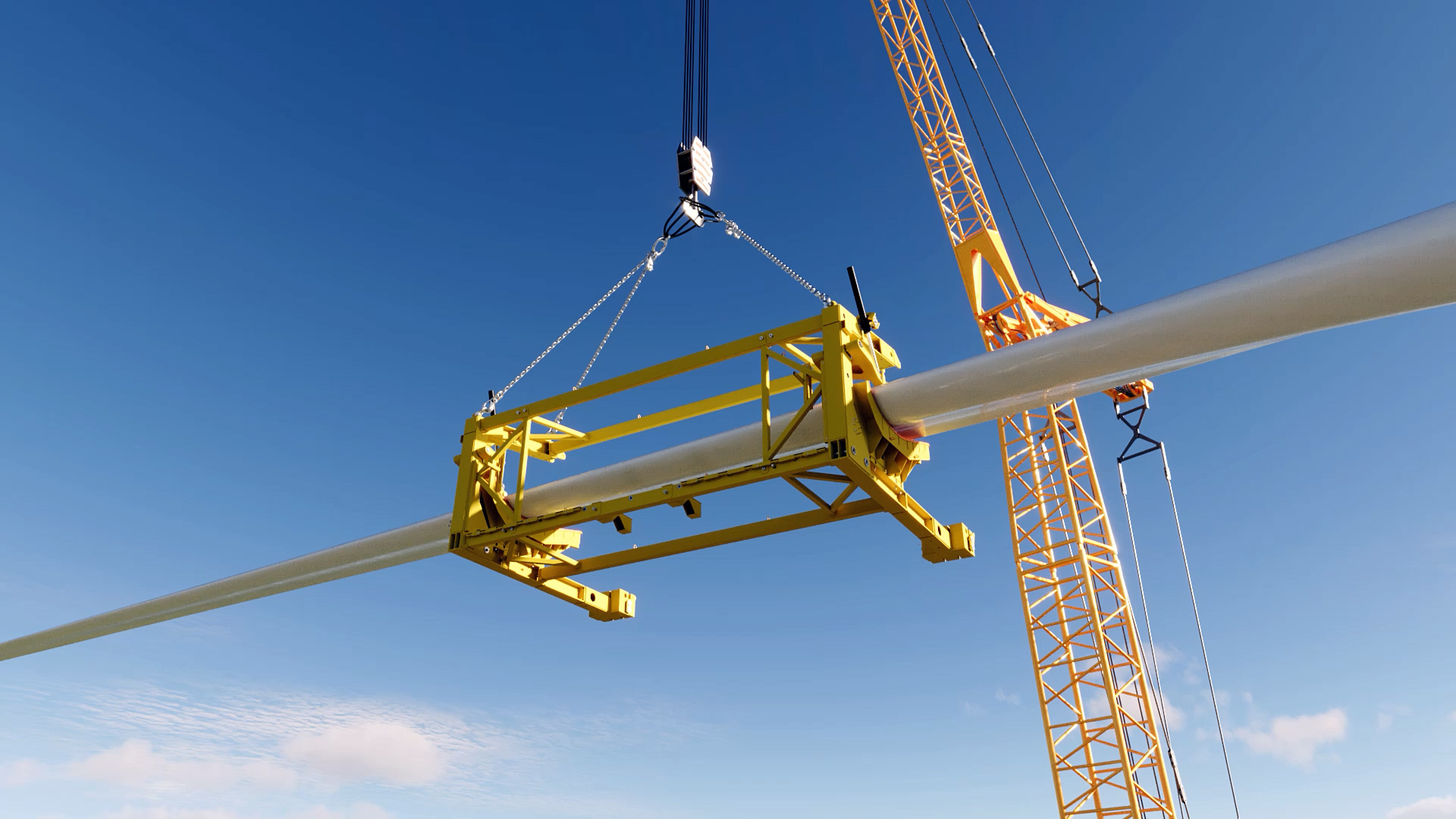 render of wind turbine blade protection
