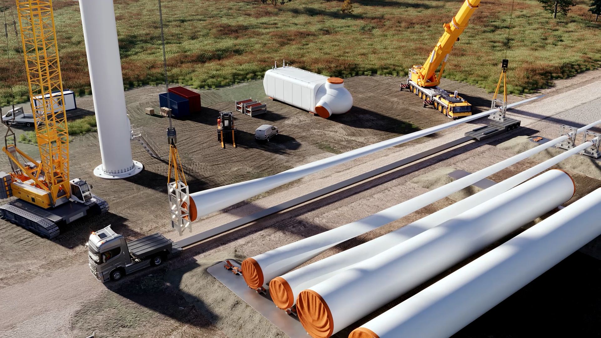 render of wind turbine blade